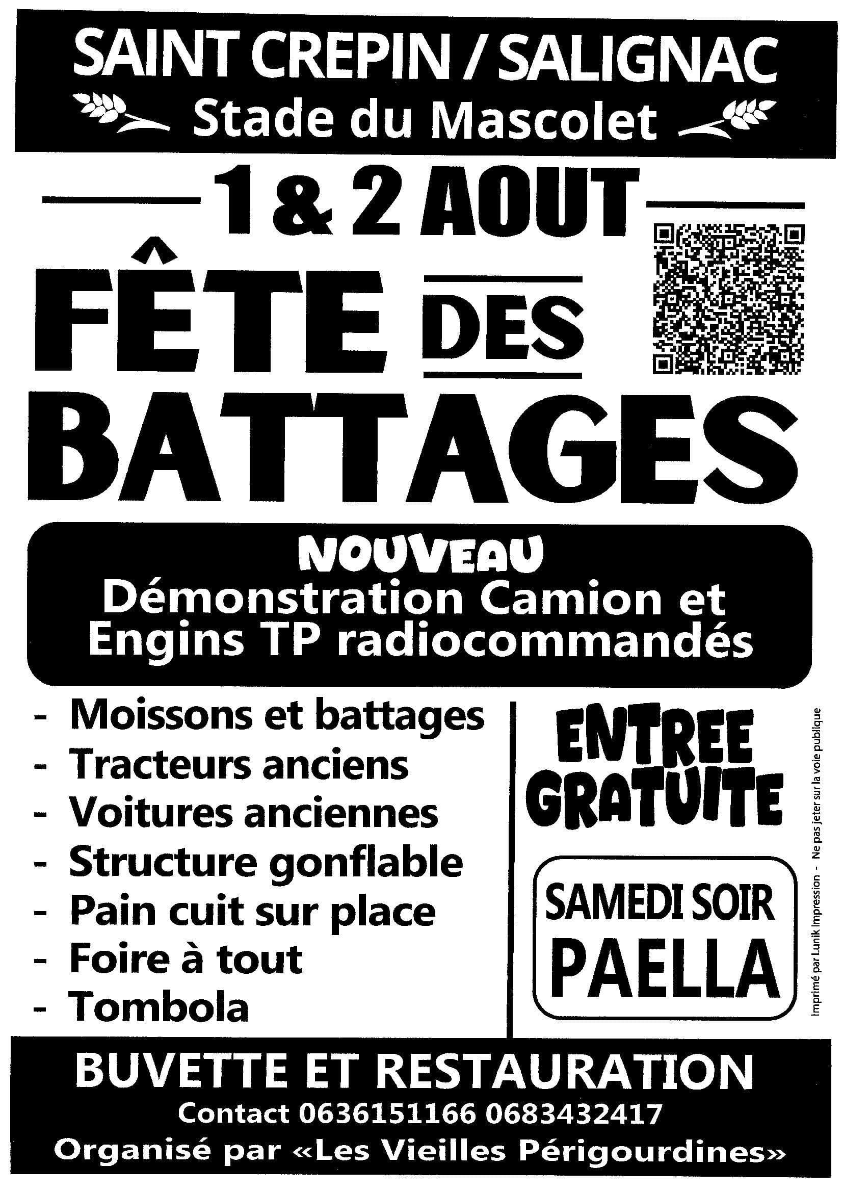 Fête des battages à Saint Crépin et Carlucet/Salignac